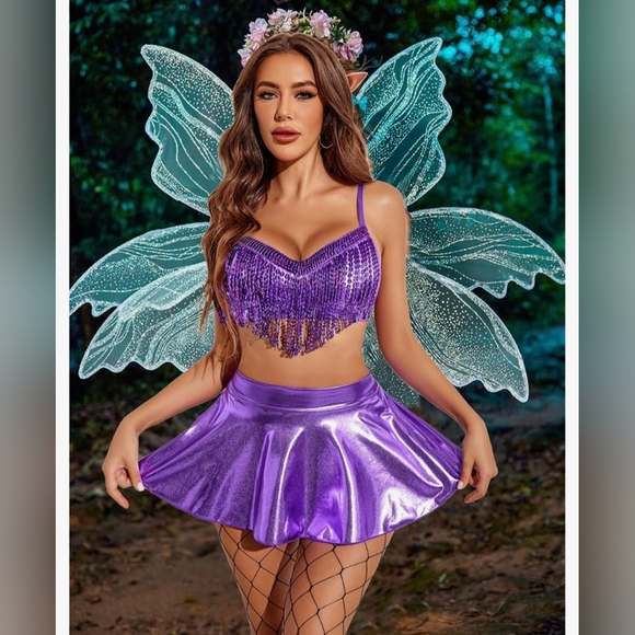 Shimmering Purple Bikini Set - Festival/Rave Outfit #765 - Picture 5 of 9